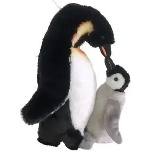 Soft toy Dubi Pingwin with chick 28 cm plush penguin, brand Dubi, model 4548678000060