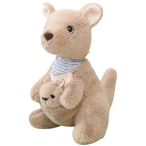 Plush Cuddly Toy Kangaroo with Joey 23 cm LEANToys