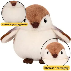 Plush Cuddly Toy Sparrow 12 cm, LEANToys - brown