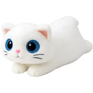 Plush Toy LEANToys Pluszowa Maskotka Kot 45 cm White, Large Eyes