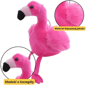 Plush Keychain LEANToys Flamingo Pink 12 cm – soft toy accessory