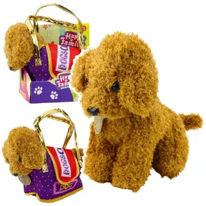 Soft toy plush bottle in bag with Velcro, LEANToys mascot plush light brown