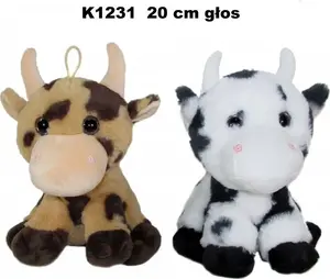 Plush Sitting Cow Toy Sunday Sun-Day Pluszak Krowa 20 cm with Sound