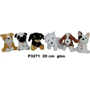 Plīša sēdošs suns ar balsi Sunday PLUSZAK 20 cm — mīkstā rotaļlieta, 20 cm