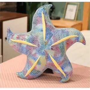 Plush Starfish Soft Toy LEANToys 45 cm Blue Cushion
