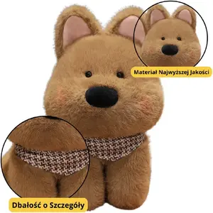 Plīša mīlulis suns ar šalli LEANToys 25 cm brūns