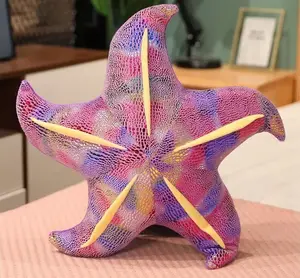 Plush Starfish Pillow LEANToys 45 cm — Purple soft toy cushion