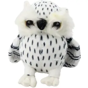 Soft toy plush owl LEANToys 15 cm — white with black spots