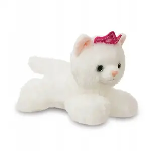 Plīša rotaļlieta Rappa Fancy Pal – Kaķene Princese ar rozā kronīti varavīksnes somiņā, 20 cm