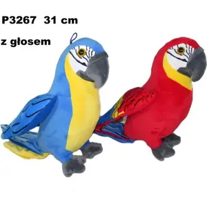 Plush Talking Parrot 31 cm, Sunday — interactive soft toy with recorded voice