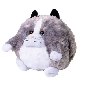 Decorative pillow DAY Cozy Noxxiez Cat, grey/white plush cover, novelty shape