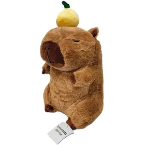 Plush Capybara Toy with Fruit 30 cm, Special Gift