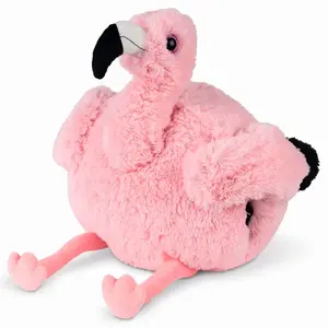 Decorative pillow DAY Cozy Noxxiez Flamingo — pink plush cover, irregular shape