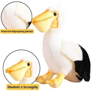 Soft toy LEANToys Plush Pelican 24 cm stuffed animal cuddle toy