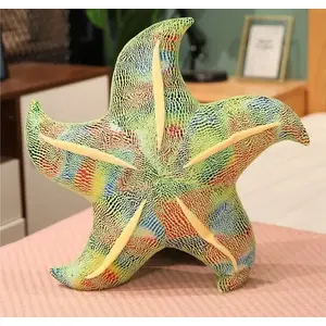 Soft toy cushion LEANToys starfish plush green 45 cm