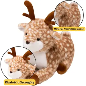 Plush Cuddly Toy Deer LEANToys 23 cm, Brown with Spots