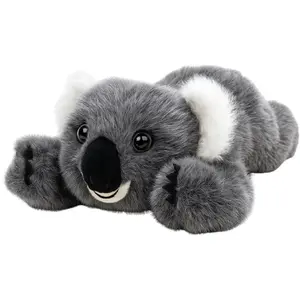 Plush Cuddly Toy LEANToys Lying Koala Bear Gray 30 cm