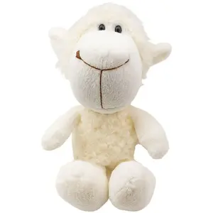 Plush Toy Soft Cuddly Lamb with Suction Cup LEANToys 23 x 12 cm, white