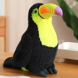 Plush Toucan Toy LEANToys 20 cm Yellow Soft Stuffed Bird