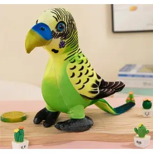 Plush Parrot Toy LEANToys Maskotka Pluszowa Papuga Zielona 20 cm
