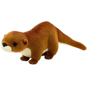 Soft toy plush otter LEANToys 50 cm white and brown