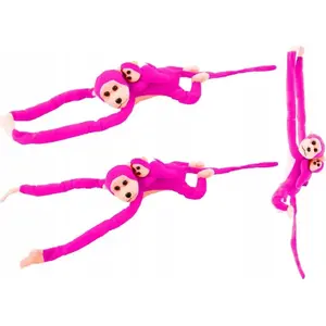 Plush Monkey Toy with Baby and Sound LEANToys 70 cm