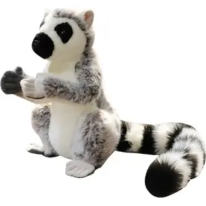 Plush Lemur Soft Toy LEANToys 28 cm — Gray Stuffed Animal
