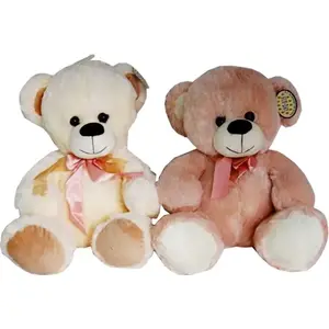 Plush Teddy Bear Sandy Miś with Bow by Sandy, soft stuffed toy, small collectible plush