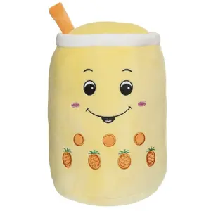 Мягкая игрушка Teddykompaniet Squezie Bubble Tea Banan 30 см — плюшевый персонаж с мягким сжимаемым корпусом
