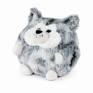 Decorative pillow DAY Cozy Noxxiez Husky, grey/white plush cover, novelty shape