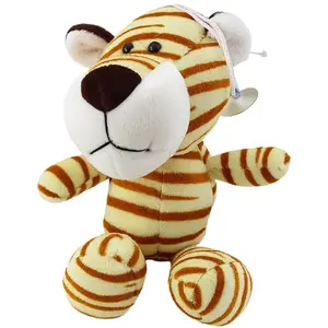 Plush Toy LEANToys Tiger with Suction Cup Cream 23 x 12 cm