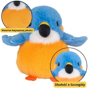 Plush Cuddly Toy Bird LEANToys 12 cm — Blue and Orange