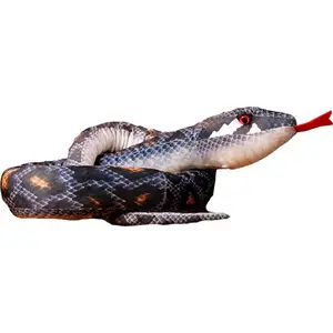 Мягкая игрушка плюшевый змей LEANToys Maskotka Pluszowa Wąż Szary 210 cm, длина 210 см