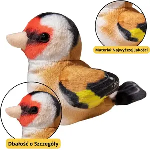 Soft toy LEANToys small blue plush bird 10 cm — chickadee/goldfinch design