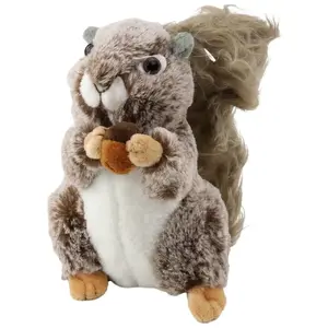 Plush Squirrel Cuddly Toy LEANToys 18 cm Brown with Nut