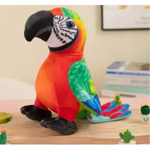 Soft toy plush parrot LEANToys Maskotka Pluszowa Papuga Czerwona 20 cm
