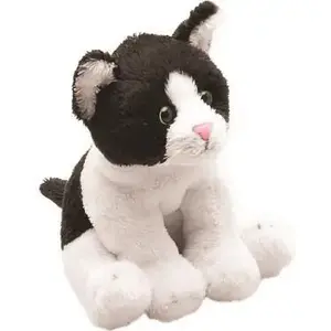 Plush Sitting Black-and-White Cat 13 cm, Suki 142759