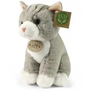 Mīkstais reālistiskais pelēks sēdošs kaķis Rappa 23 cm Soft Collection