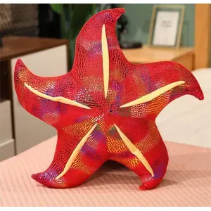 Plush Starfish Pillow 45 cm, LEANToys Maskotka Rozgwiazda Red