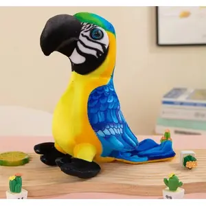 Plush Parrot Toy LEANToys Maskotka Pluszowa Papuga Yellow 20 cm
