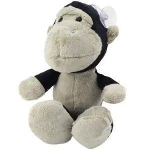 Soft Toy Plush Monkey with Suction Cup 16 cm, LEANToys