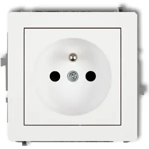 Electrical single socket Karlik Deco recessed/flush white matte 25DGP-1