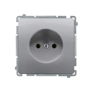 Socket-outlet Kontakt-Simon BMG1.01/21, stainless steel finish, 250 V, IP20, 75×75×40.5 mm