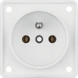 Socket outlet Type E berker 961852502, 16 A 250 V, white matt, screw installation, 55.5×55.5 mm