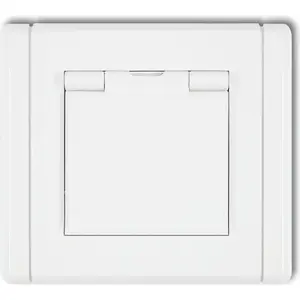 Electrical splash-proof outlet Karlik FGPB-1z with protective cover, single socket, white
