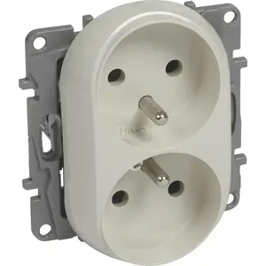 Electrical outlet Legrand Niloe 2x2P+Z socket for multi-frame, screw terminals, no shutters, cream