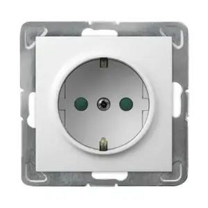 Socket outlet Ospel GP-1YSP/m/00 — 16 A, IP20, 71×71×40 mm, White