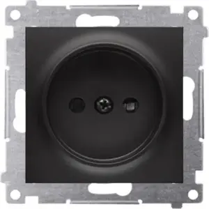 Electrical socket module Kontakt-Simon Simon 54 DG1Z.01/49 16A 250V non-earthed with shutters screw terminals black matte