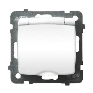 Socket outlet Ospel GPH-1SZ/m/00/w — 16 A, IP44, white, 71×71×42 mm