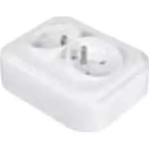 Double Surface-Mounted Socket with Earth (Timex GNt-6N) white